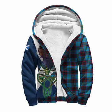 Wedderburn Tartan Family Crest Sherpa Hoodie Scottish Thistle Celtic Inspired Unisex S - Tartan Vibes Clothing