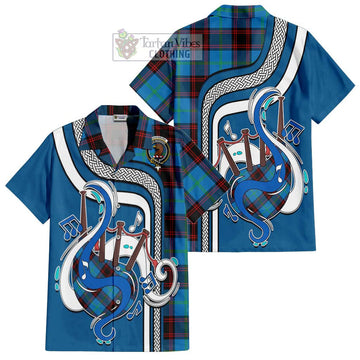 Wedderburn Tartan Short Sleeve Button Shirt with Epic Bagpipe Style