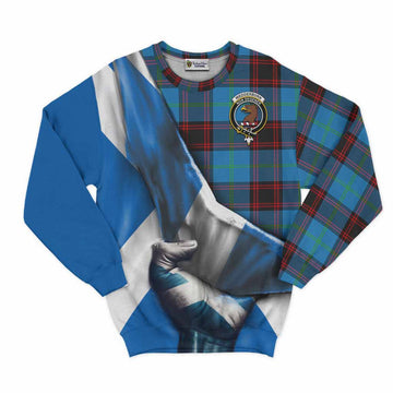 Wedderburn Tartan Sweatshirt with Family Crest Scotland Patriotic Style