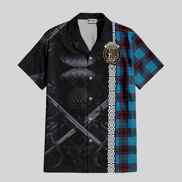 Wedderburn Tartan Hawaiian Shirt with Family Crest Cross Sword Thistle Celtic Vibes Kid - Tartan Vibes Clothing