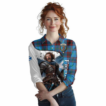 Wedderburn Crest Tartan Women's Casual Shirt Inspired by the Freedom of Scottish Warrior