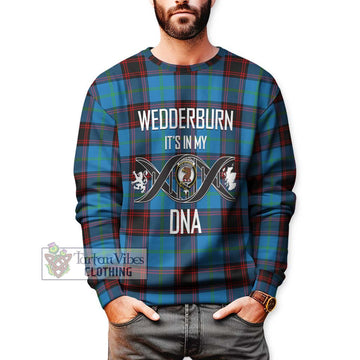 Wedderburn Tartan Sweatshirt with Family Crest DNA In Me Style