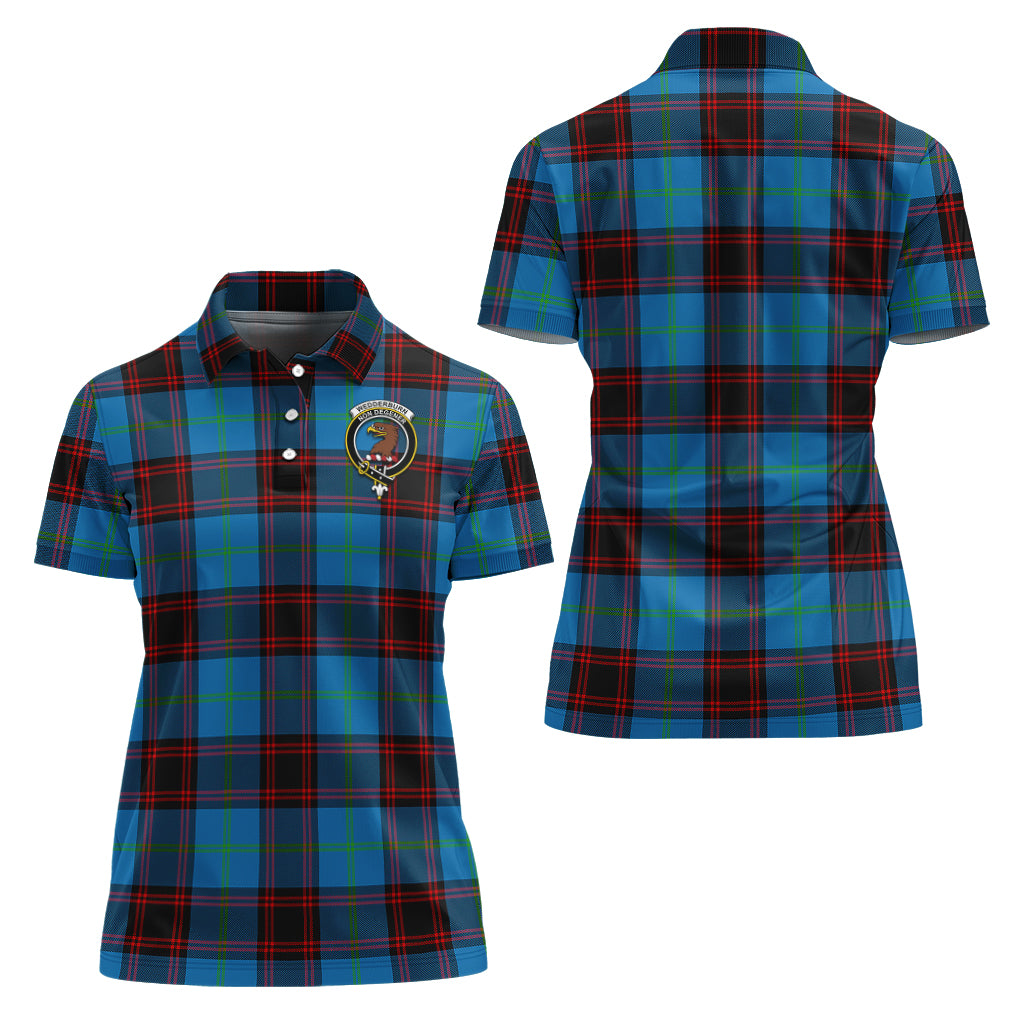 Wedderburn Tartan Polo Shirt with Family Crest For Women Women - Tartan Vibes Clothing