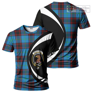 Wedderburn Tartan T-Shirt with Family Crest Circle Style