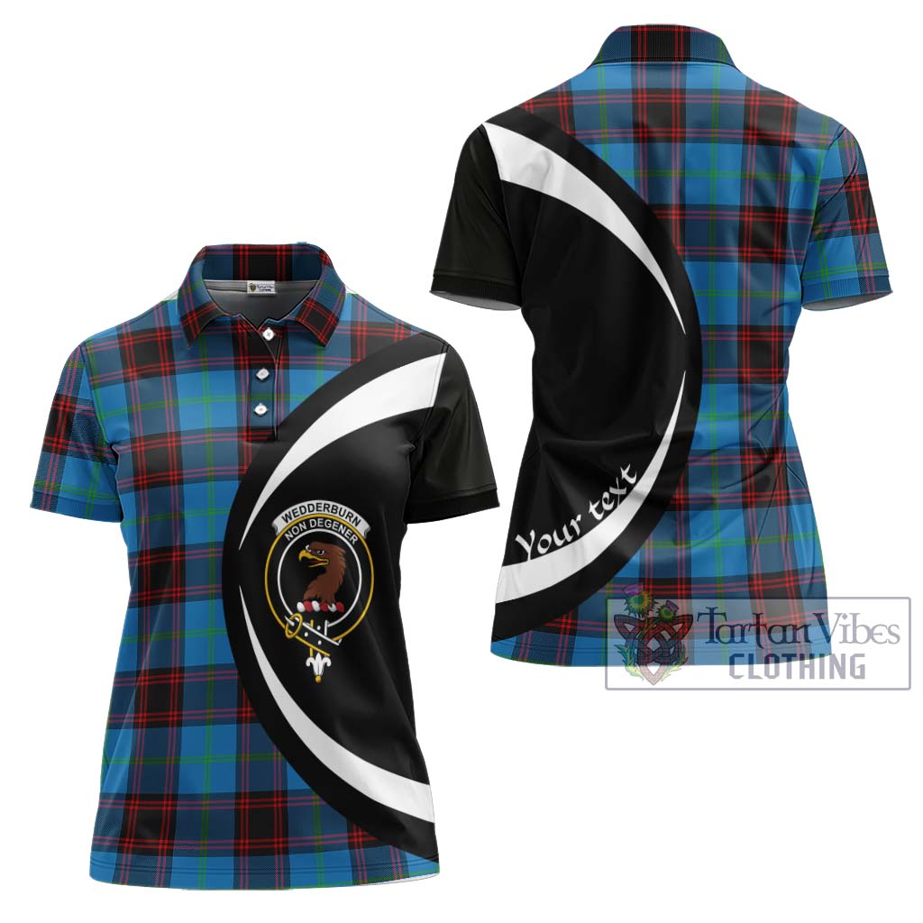 Tartan Vibes Clothing Wedderburn Tartan Women's Polo Shirt with Family Crest Circle Style