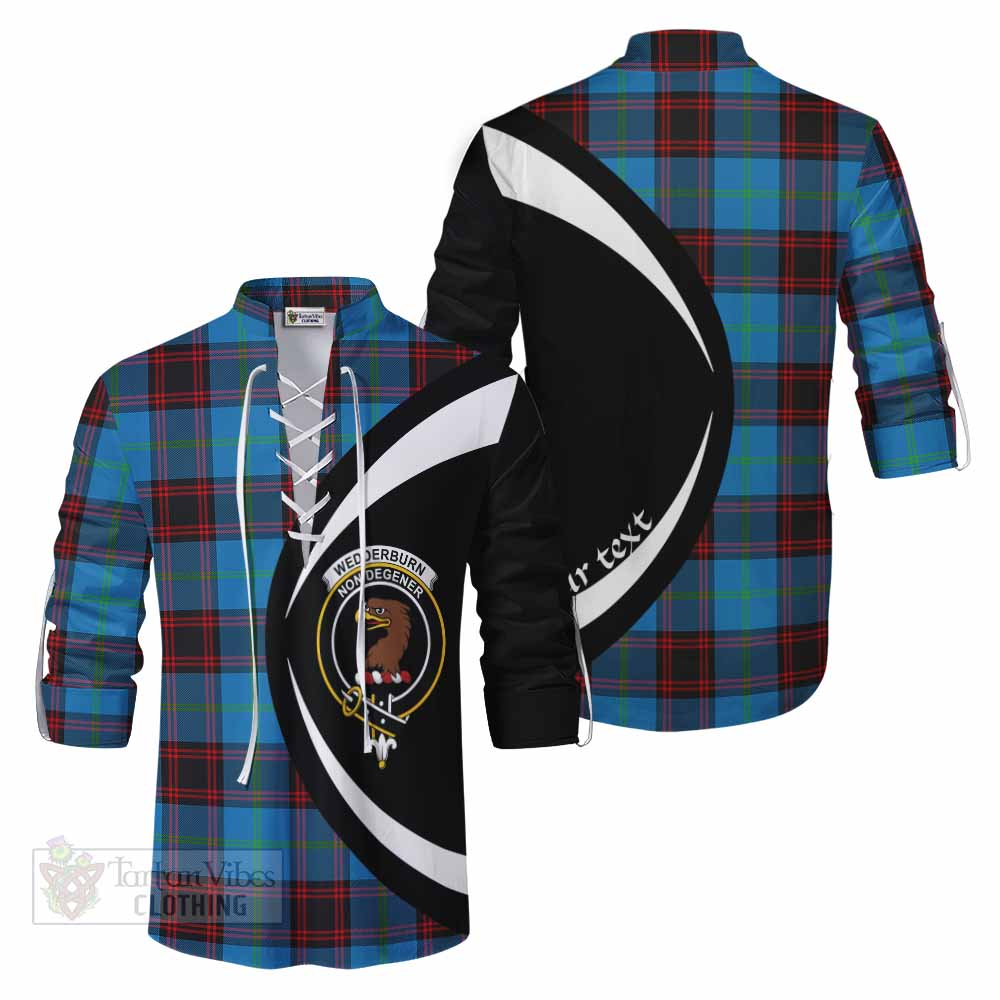 Tartan Vibes Clothing Wedderburn Tartan Ghillie Kilt Shirt with Family Crest Circle Style