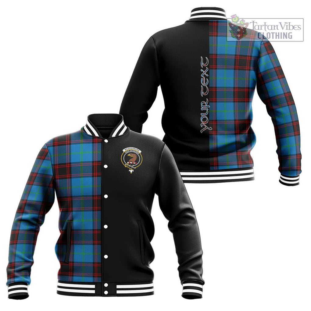 Wedderburn Tartan Baseball Jacket with Family Crest and Half Of Me Style Unisex - Tartanvibesclothing Shop