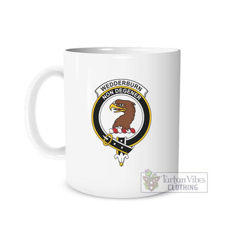 Wedderburn Family Crest Ceramic Mug White - 2D-tartanvibesclothing