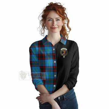 Wedderburn Tartan Women's Casual Shirt with Family Crest and Half Of Me Style