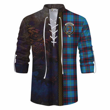 Wedderburn Tartan Family Crest Ghillie Kilt Shirt Alba Gu Brath Be Brave Lion Ancient Style Men - Tartan Vibes Clothing