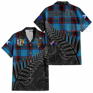 Wedderburn Crest Tartan Short Sleeve Button Shirt with New Zealand Silver Fern Half Style