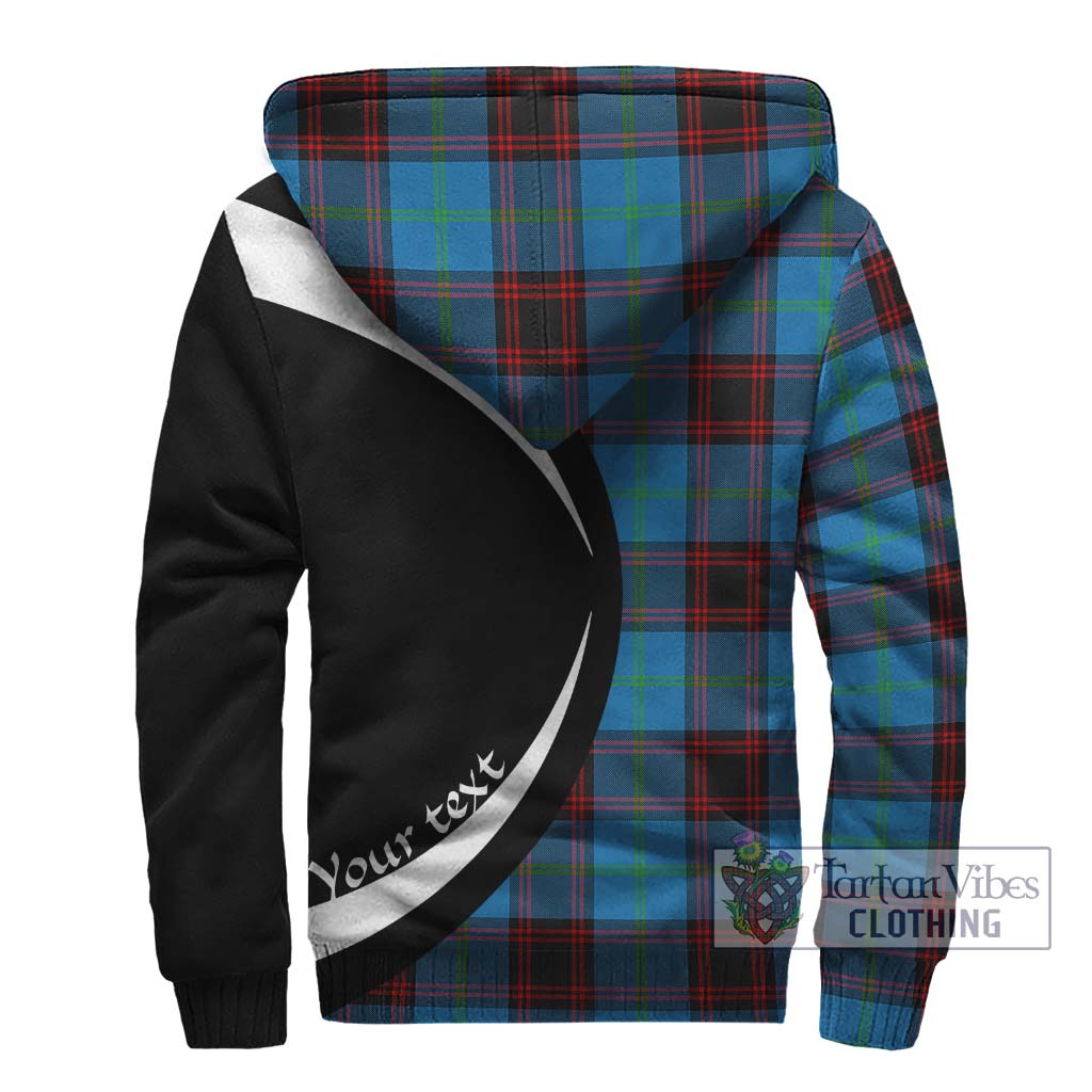 Wedderburn Tartan Sherpa Hoodie with Family Crest Circle Style - Tartan Vibes Clothing