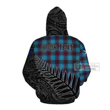 Wedderburn Crest Tartan Cotton Hoodie with New Zealand Silver Fern Half Style