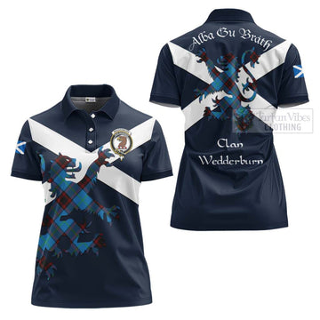 Wedderburn Tartan Lion Rampant Women's Polo Shirt Proudly Display Your Heritage with Alba Gu Brath and Clan Name