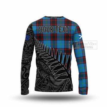 Wedderburn Crest Tartan Long Sleeve T-Shirt with New Zealand Silver Fern Half Style