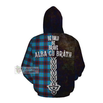 Wedderburn Tartan Family Crest Cotton Hoodie Alba Gu Brath Be Brave Lion Ancient Style Pullover Hoodie - Tartan Vibes Clothing