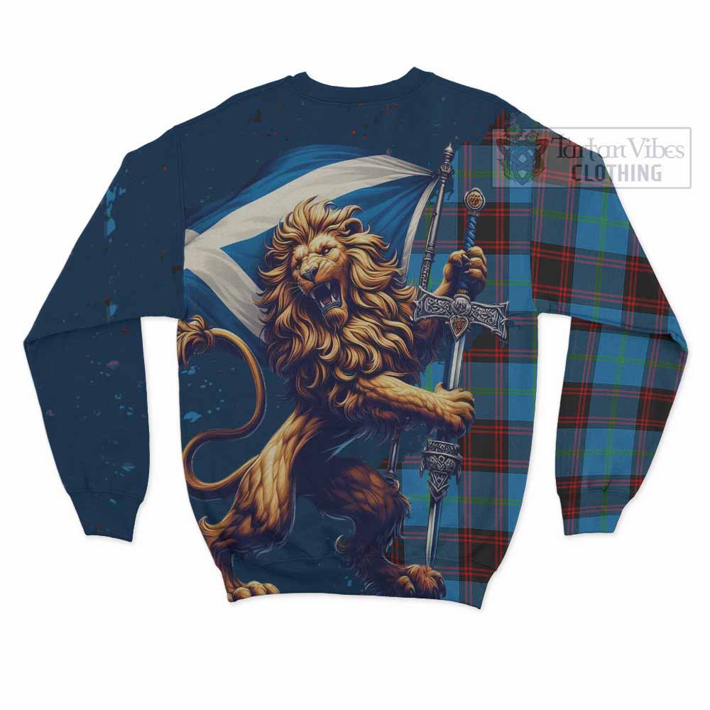 Tartan Vibes Clothing Wedderburn Tartan Family Crest Sweatshirt with Scottish Majestic Lion