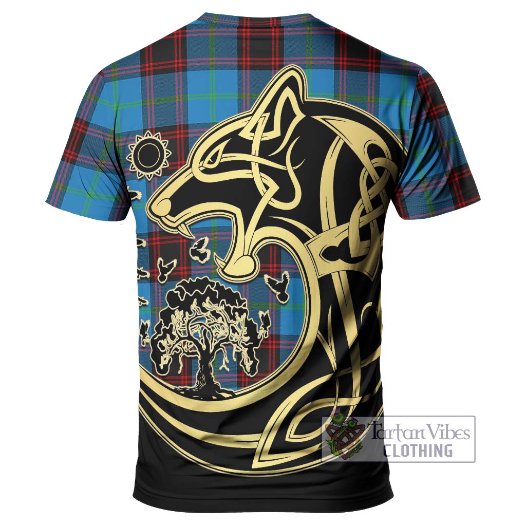 Tartan Vibes Clothing Wedderburn Tartan T-Shirt with Family Crest Celtic Wolf Style