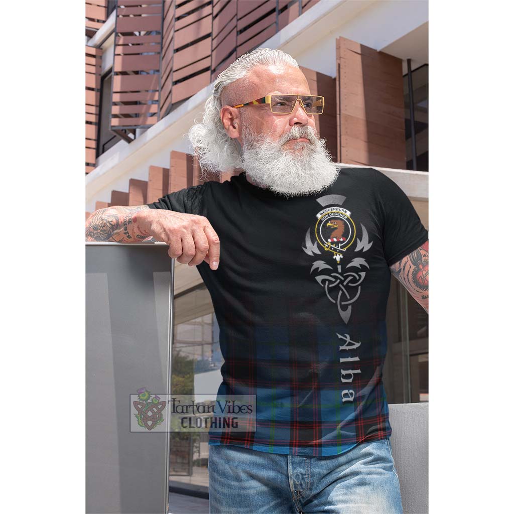 Tartan Vibes Clothing Wedderburn Tartan Cotton T-shirt Featuring Alba Gu Brath Family Crest Celtic Inspired