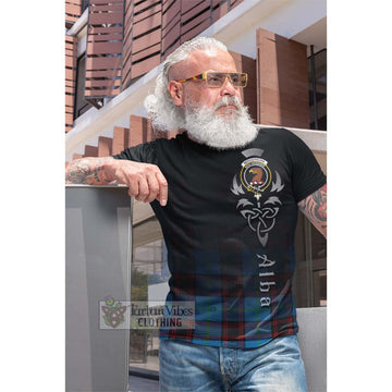 Wedderburn Tartan Cotton T-shirt Featuring Alba Gu Brath Family Crest Celtic Inspired