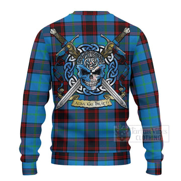 Wedderburn Tartan Ugly Sweater with Family Crest Celtic Skull Style