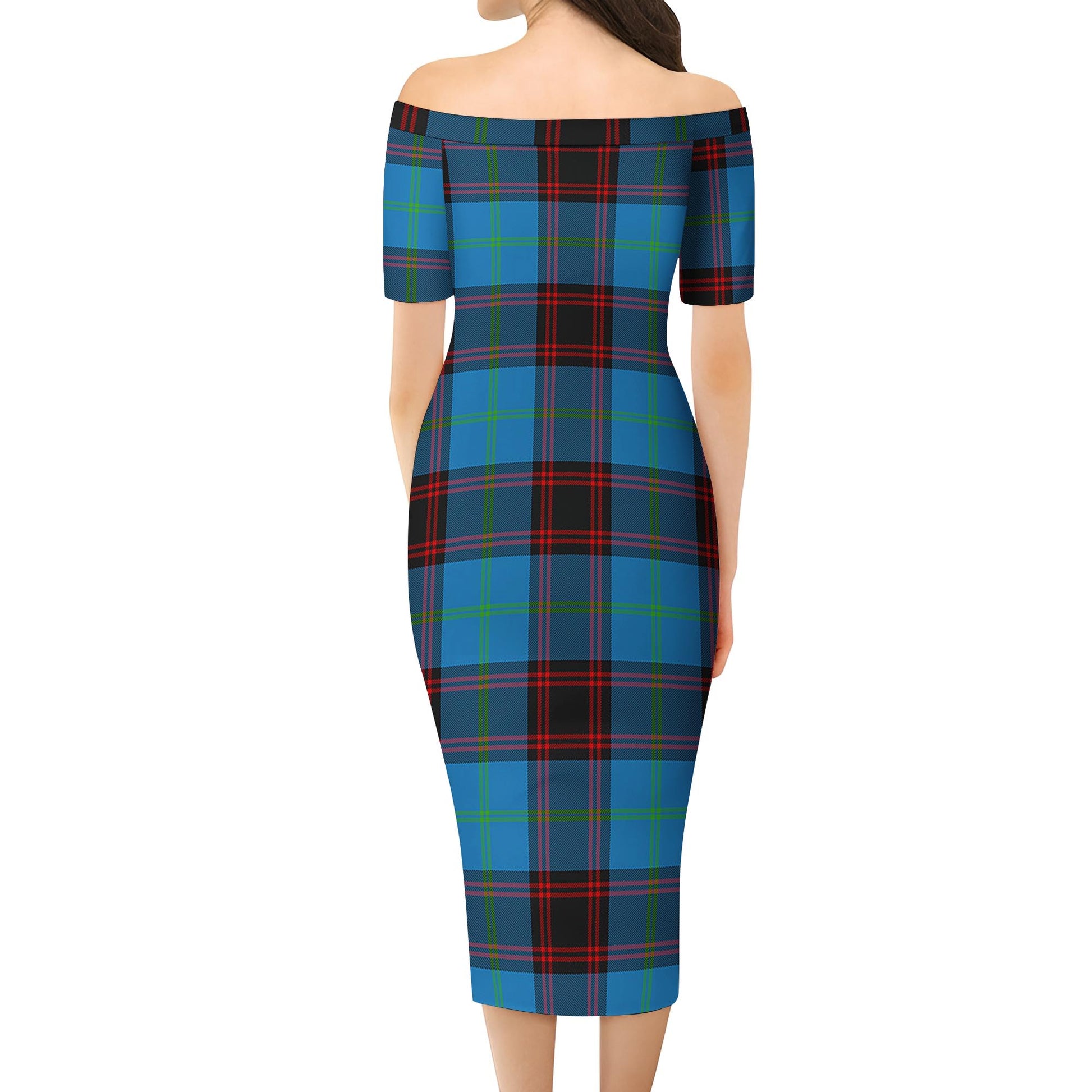 Wedderburn Tartan Off Shoulder Lady Dress - Tartanvibesclothing