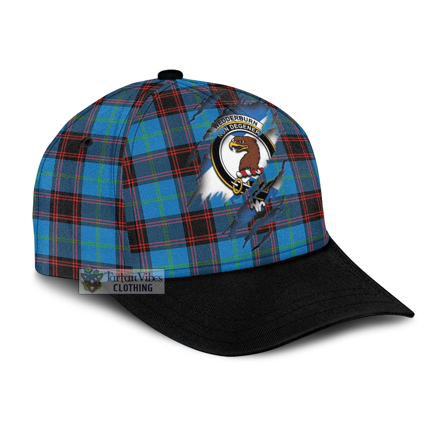 Tartan Vibes Clothing Wedderburn Tartan Classic Cap with Family Crest In Me Style