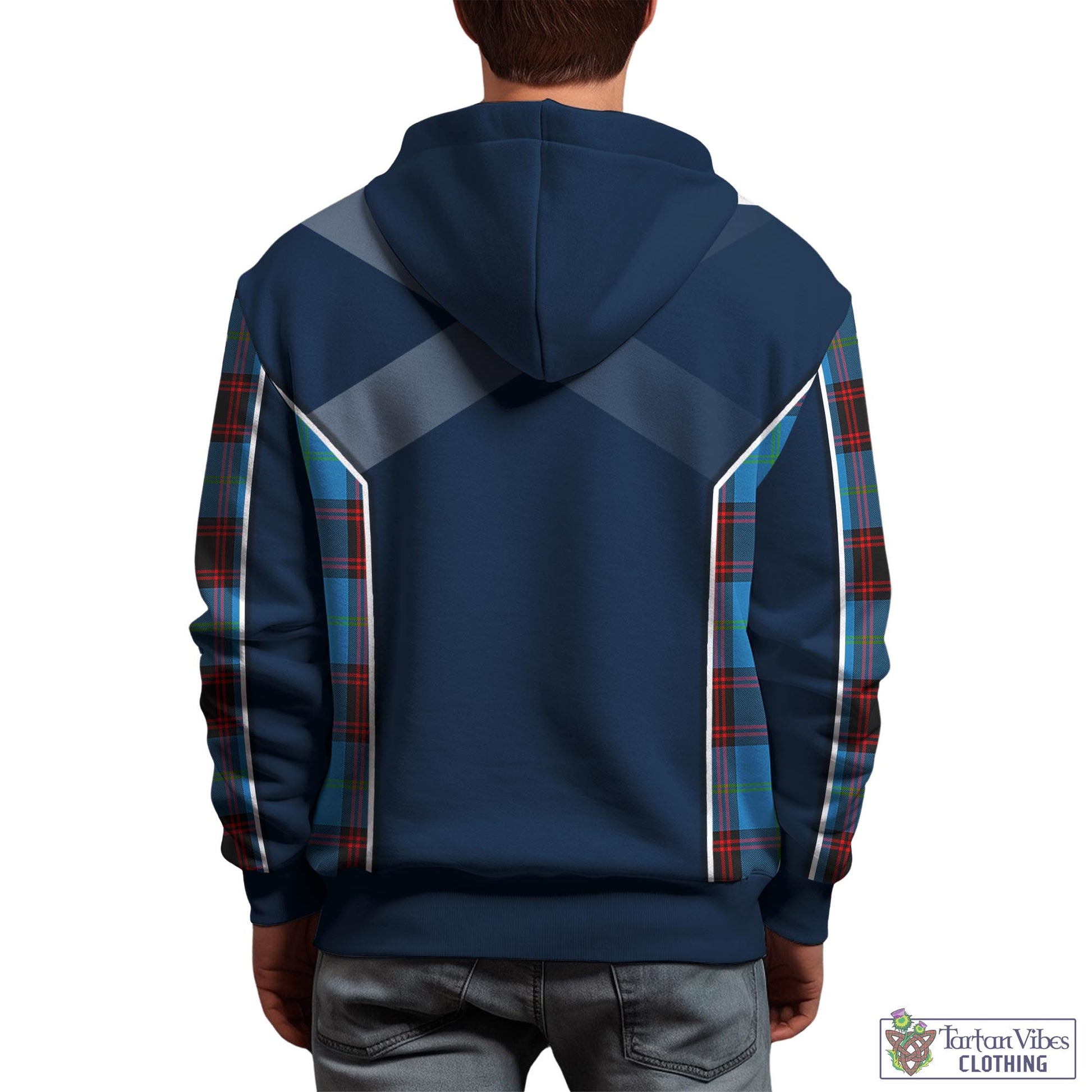 Tartan Vibes Clothing Wedderburn Tartan Hoodie with Family Crest and Scottish Thistle Vibes Sport Style