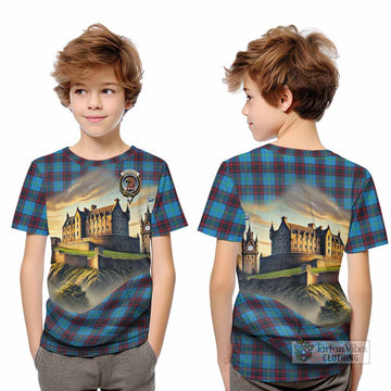 Wedderburn Tartan Family Crest Kid T-Shirt with Scottish Ancient Castle Style - Tartan Vibes Clothing