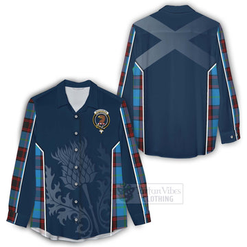 Wedderburn Tartan Women's Casual Shirt with Family Crest and Scottish Thistle Vibes Sport Style