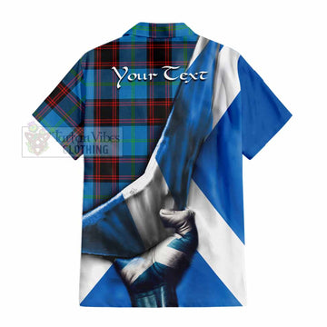 Wedderburn Tartan Short Sleeve Button Shirt with Family Crest Scotland Patriotic Style