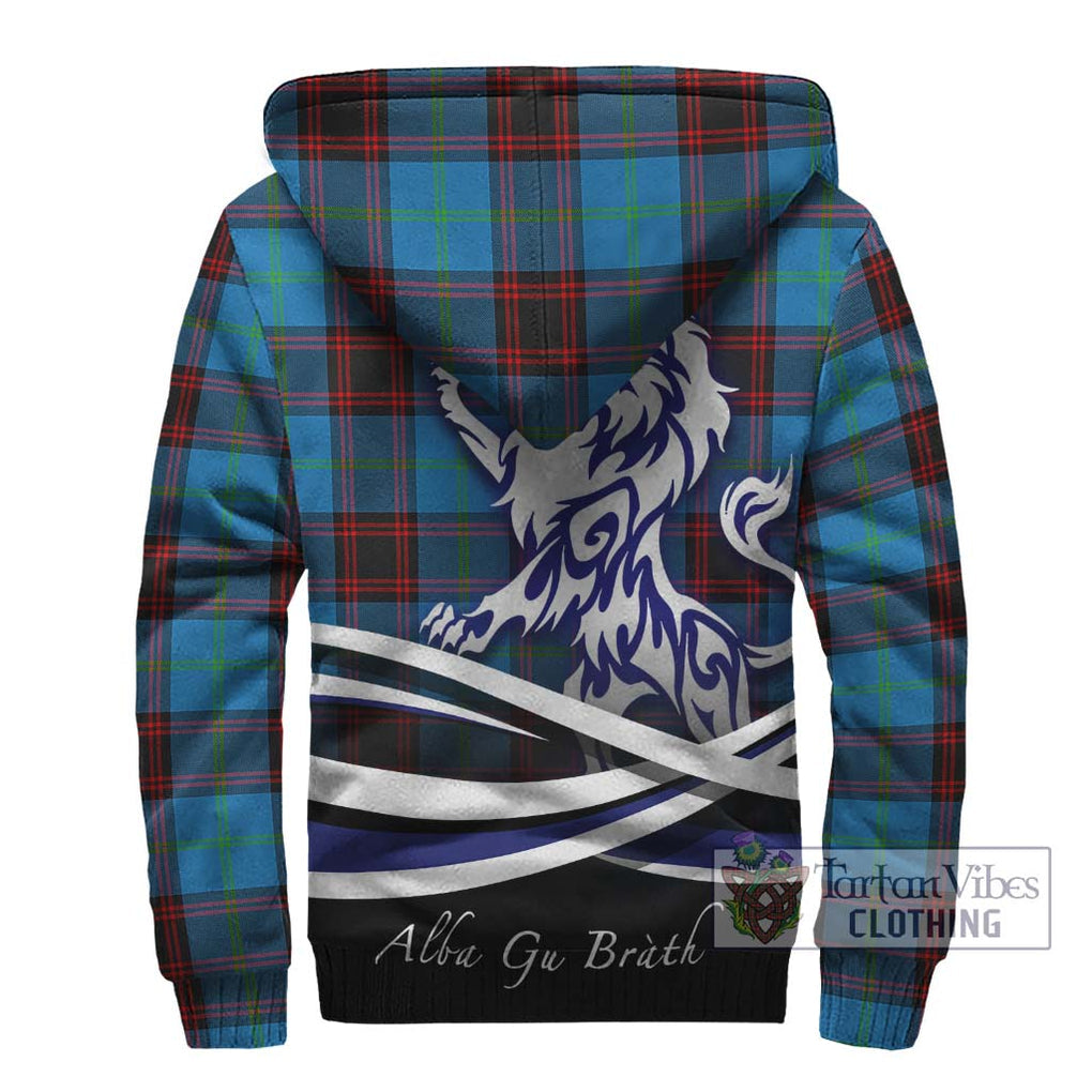 Wedderburn Tartan Sherpa Hoodie with Alba Gu Brath Regal Lion Emblem - Tartanvibesclothing Shop