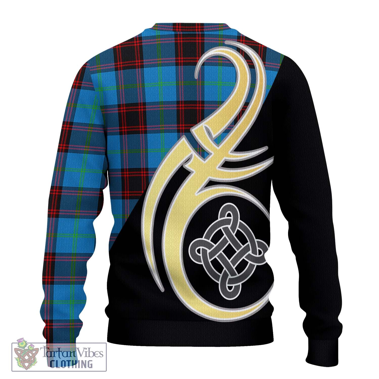 Wedderburn Tartan Knitted Sweater with Family Crest and Celtic Symbol Style - Tartan Vibes Clothing