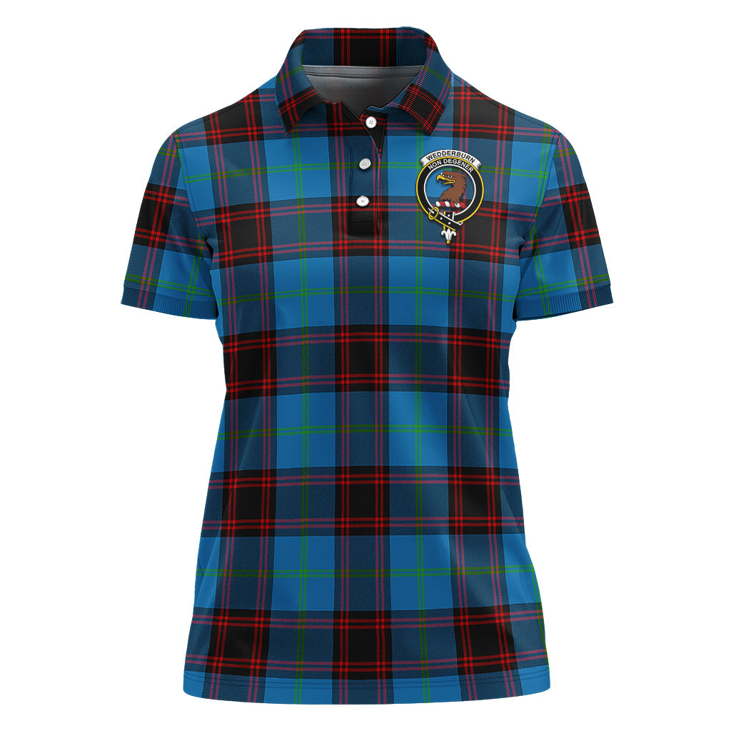 Wedderburn Tartan Polo Shirt with Family Crest For Women - Tartan Vibes Clothing