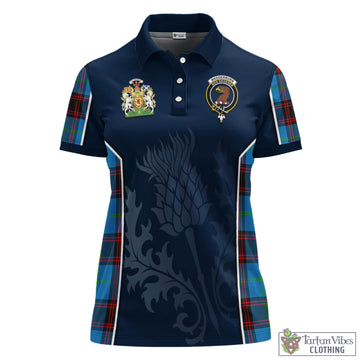 Wedderburn Tartan Women's Polo Shirt with Family Crest and Scottish Thistle Vibes Sport Style