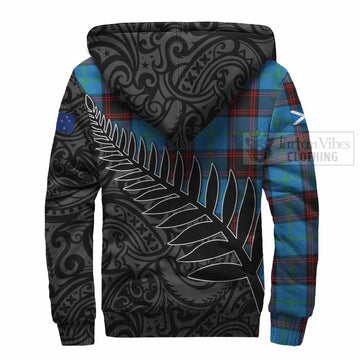 Wedderburn Crest Tartan Sherpa Hoodie with New Zealand Silver Fern Half Style