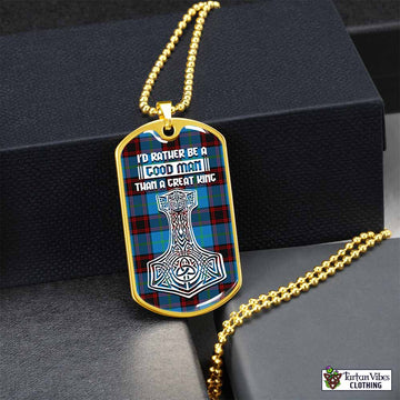 Wedderburn Tartan Dog Tag Necklace Viking Mjolnir Style