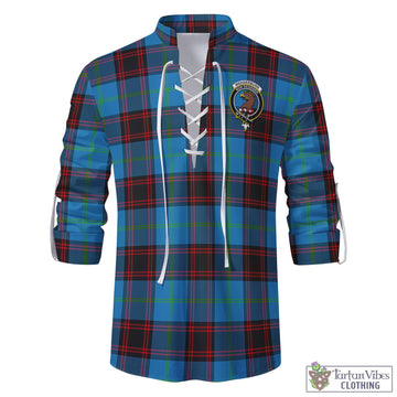 Wedderburn Tartan Men's Scottish Traditional Jacobite Ghillie Kilt Shirt with Family Crest