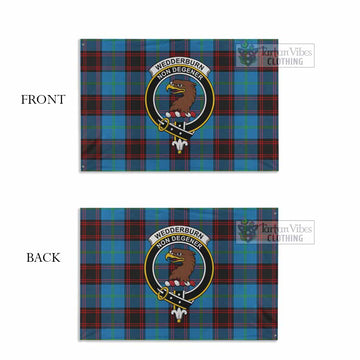 Wedderburn Tartan House Flag with Family Crest