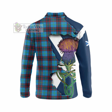 Wedderburn Tartan Family Crest Long Sleeve Polo Shirt Scottish Thistle Celtic Inspired - Tartan Vibes Clothing