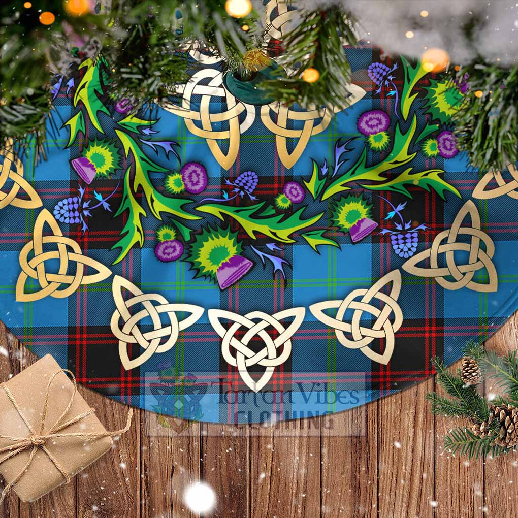 Wedderburn Tartan Christmas Tree Skirt with Thistle Celtic Knot Style - Tartan Vibes Clothing