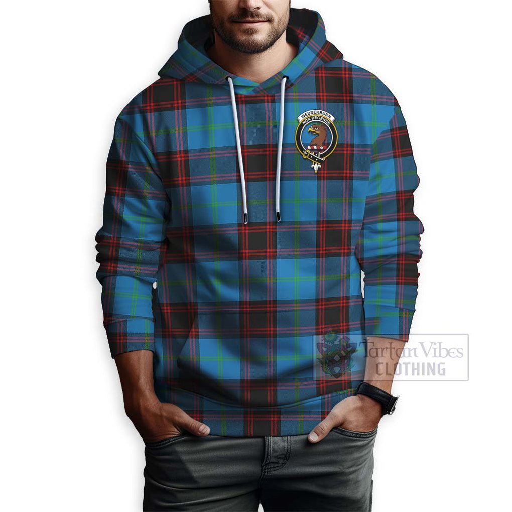 Tartan Vibes Clothing Wedderburn Tartan Hoodie with Family Crest Celtic Skull Style