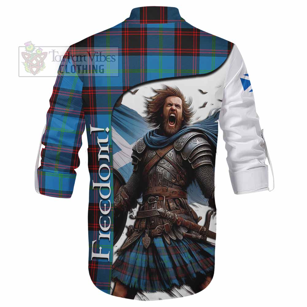 Tartan Vibes Clothing Wedderburn Crest Tartan Ghillie Kilt Shirt Inspired by the Freedom of Scottish Warrior