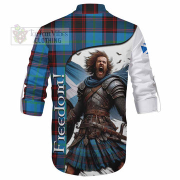 Wedderburn Crest Tartan Ghillie Kilt Shirt Inspired by the Freedom of Scottish Warrior