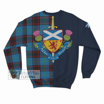 Wedderburn Tartan Sweatshirt Alba with Scottish Lion Royal Arm Half Style