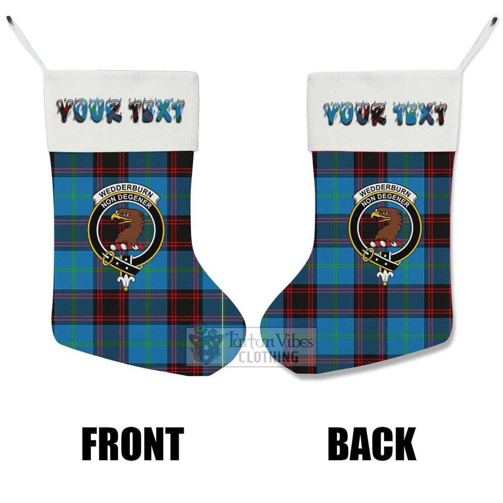 Tartan Vibes Clothing Wedderburn Tartan Family Crest Christmas Stocking with Personalized Text