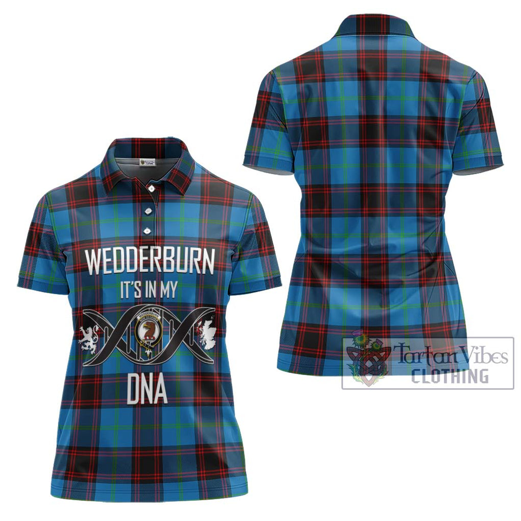 Wedderburn Tartan Women's Polo Shirt with Family Crest DNA In Me Style - Tartanvibesclothing Shop