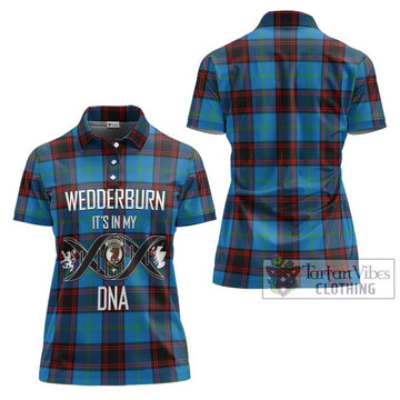 Wedderburn Tartan Women's Polo Shirt with Family Crest DNA In Me Style