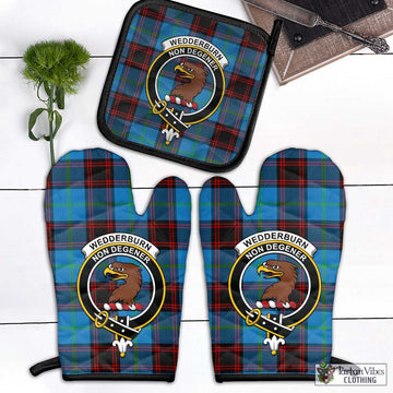 Wedderburn Tartan Combo Oven Mitt & Pot-Holder with Family Crest Black - Tartan Vibes Clothing