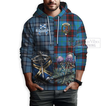 Wedderburn Tartan Hoodie Happy St. Andrew's Day Half Tartan Style